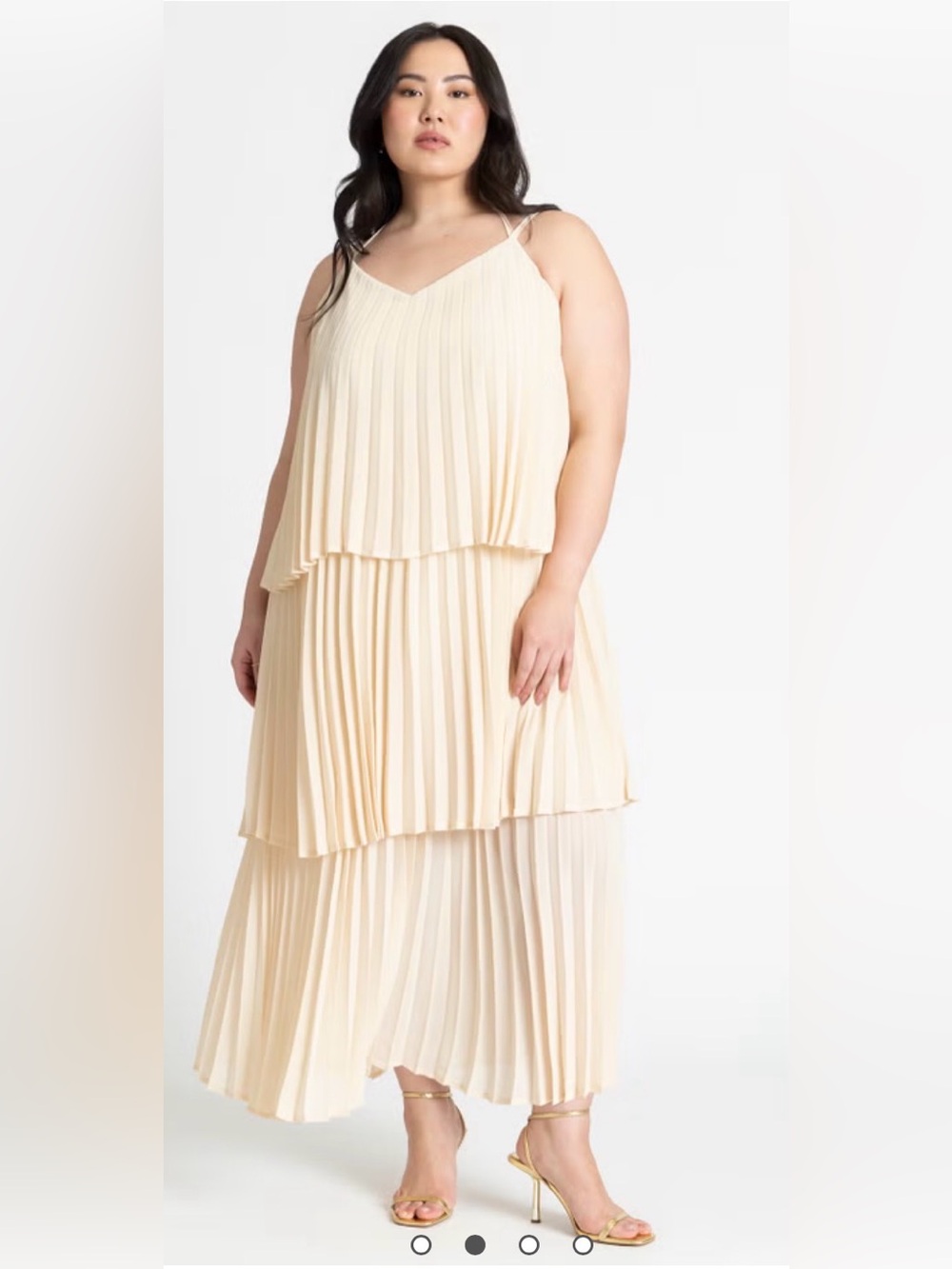 ELOQUII Pleated Layered Maxi Dress